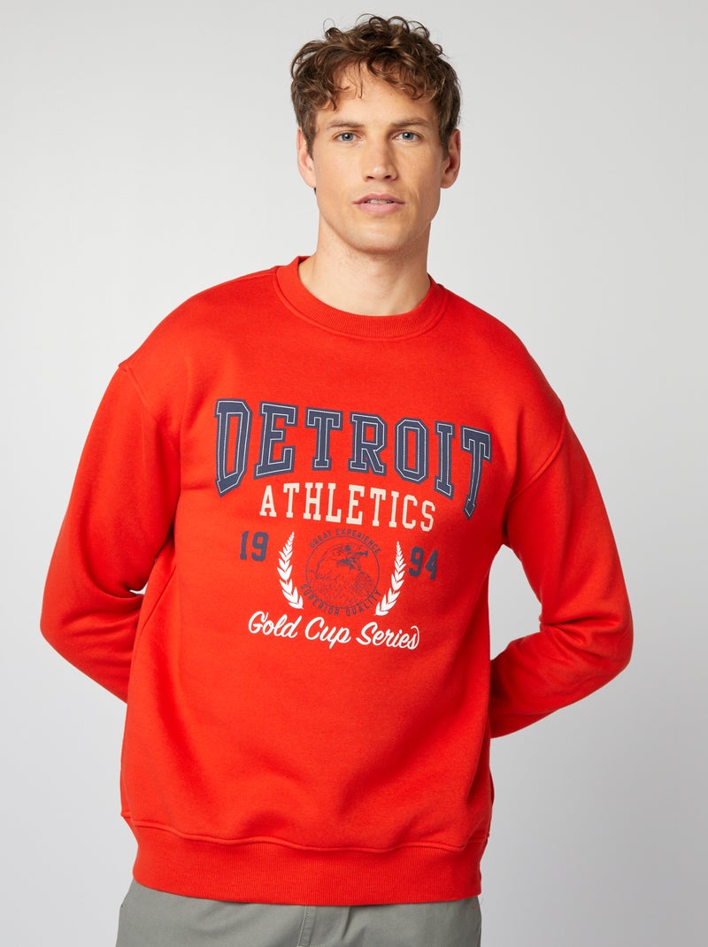 Sweatshirt em moletão VERMELHO - Kiabi