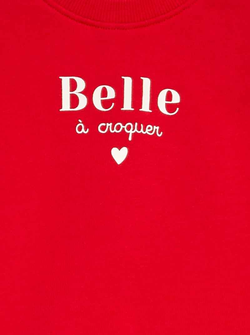 Sweatshirt em moletão VERMELHO - Kiabi