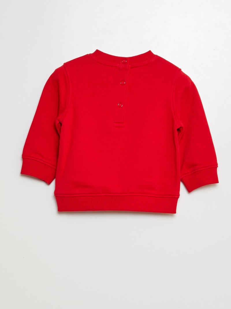 Sweatshirt em moletão VERMELHO - Kiabi