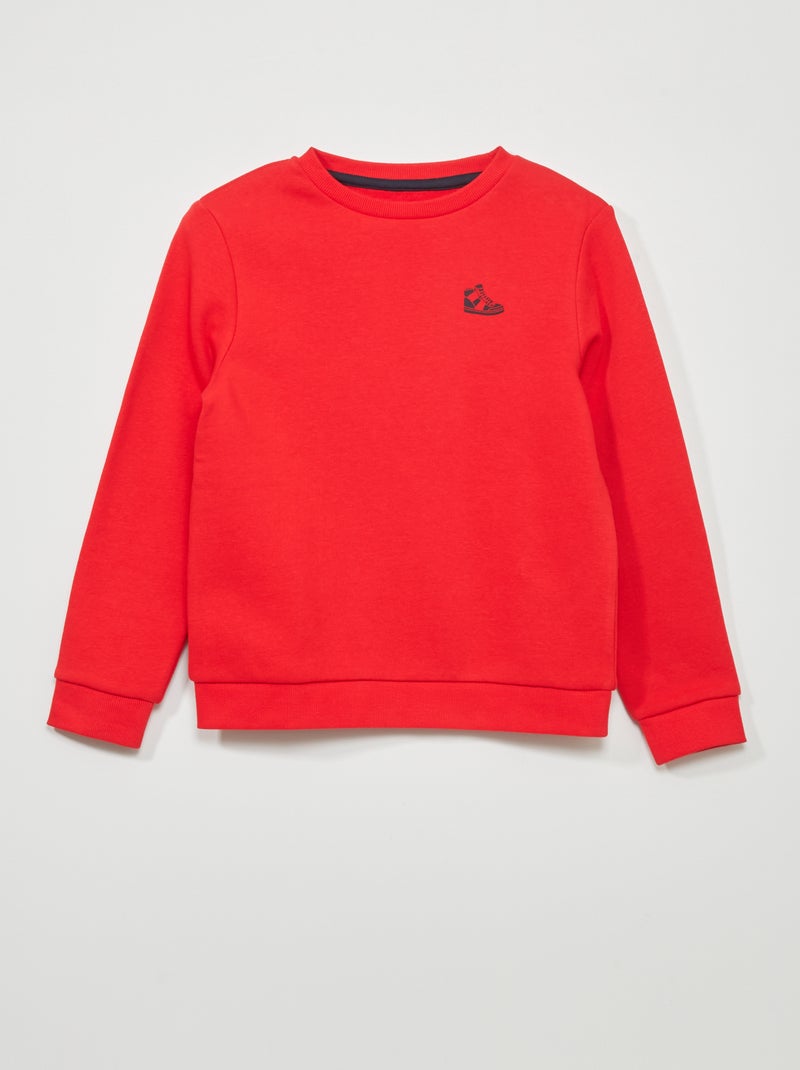 Sweatshirt em moletão VERMELHO - Kiabi