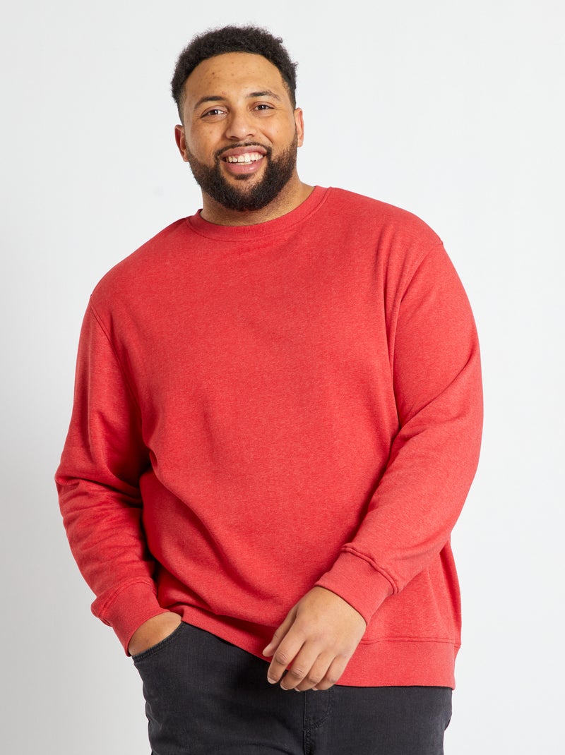 Sweatshirt em moletão VERMELHO - Kiabi