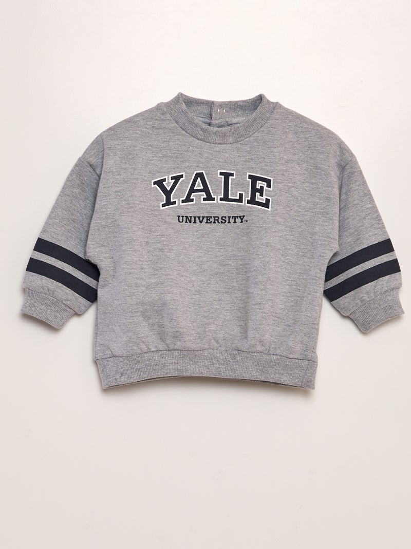 Sweatshirt em moletão 'Yale' CINZA - Kiabi