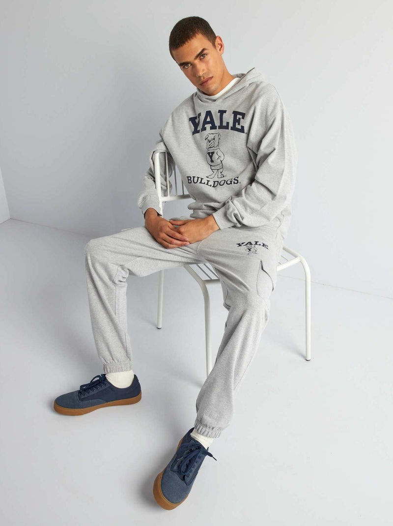 Sweatshirt em moletão 'Yale' Cinza Mesclado - Kiabi