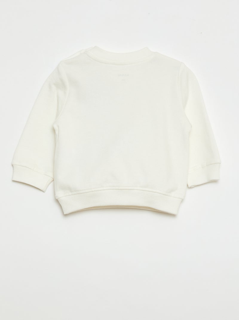 Sweatshirt em Moletom Leve com Estampa Branco - Kiabi