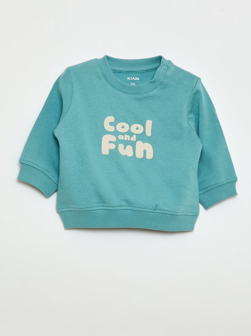 Sweatshirt em moletom leve com estampado Azul - Kiabi