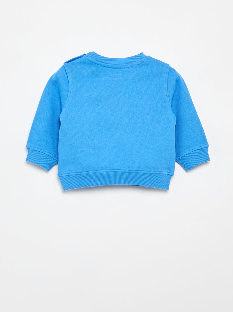 Sweatshirt em moletom leve estampado Azul - Kiabi