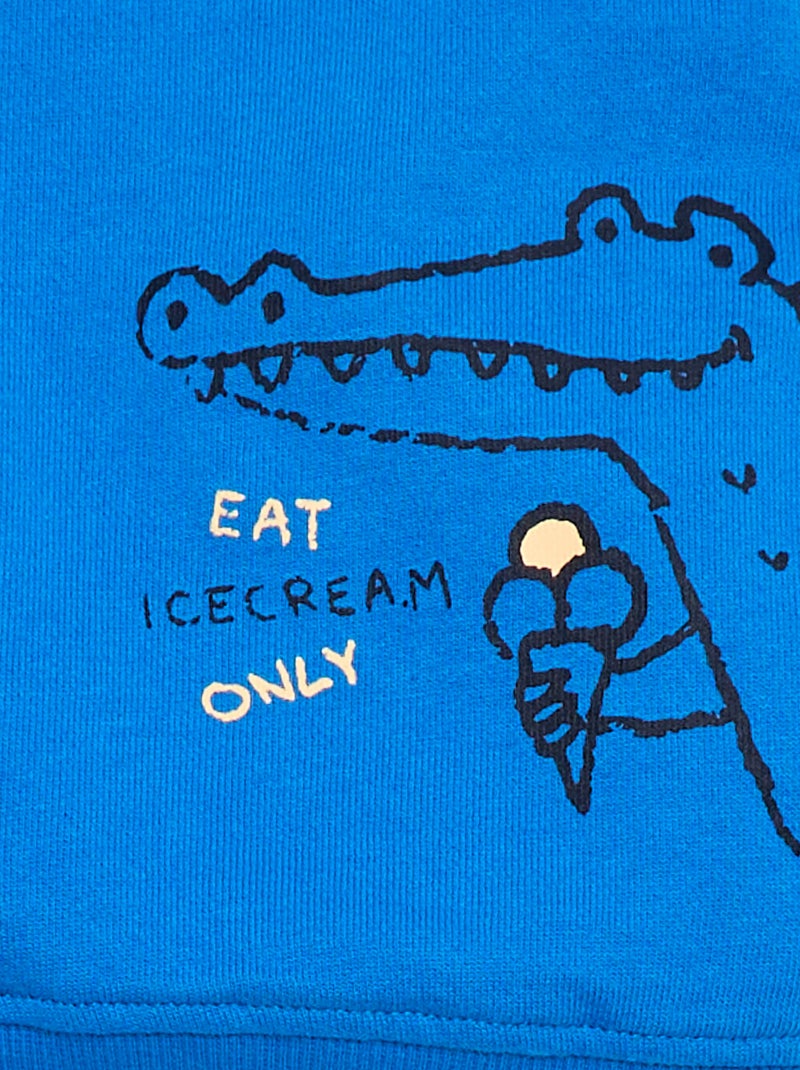 Sweatshirt em moletom leve estampado Azul - Kiabi