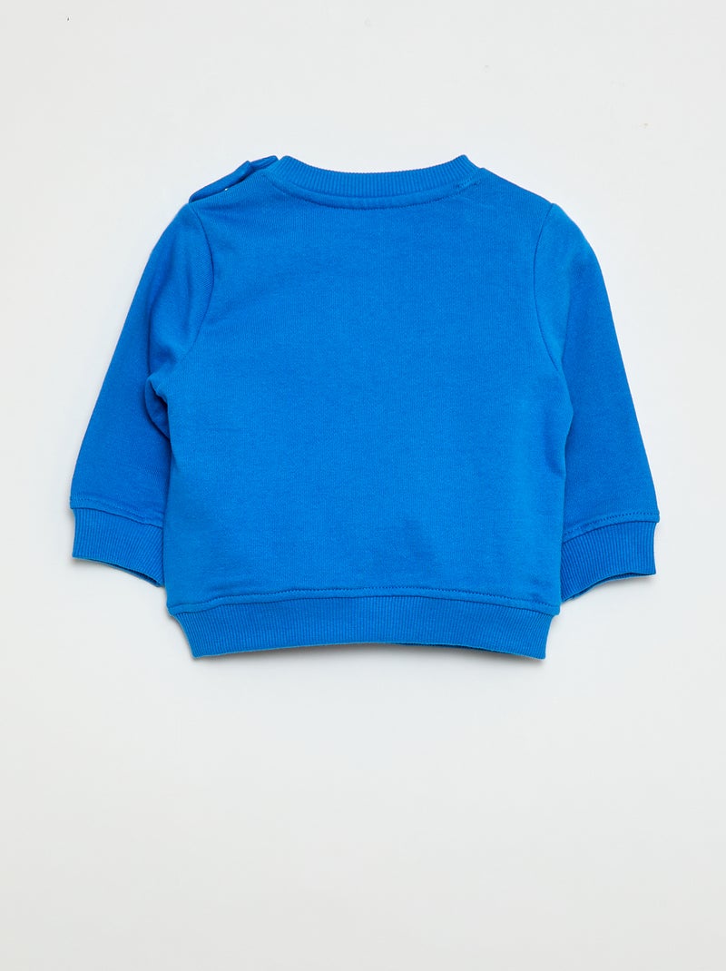 Sweatshirt em moletom leve estampado Azul - Kiabi