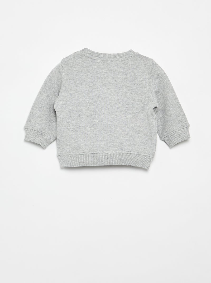 Sweatshirt em moletom leve estampado Cinza - Kiabi