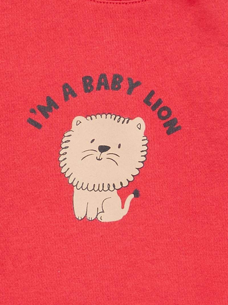 Sweatshirt em moletom leve estampado Vermelho - Kiabi