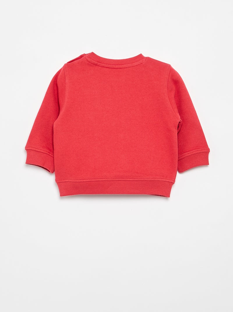 Sweatshirt em moletom leve estampado Vermelho - Kiabi