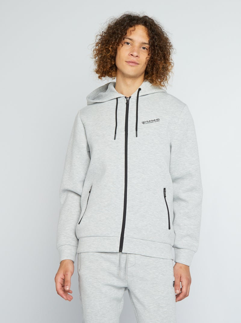 Sweatshirt em neopreno com capuz CINZA - Kiabi