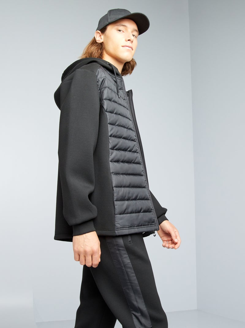 Sweatshirt em neopreno e acolchoada PRETO - Kiabi