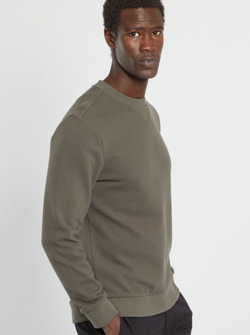 Sweatshirt em piqué de algodão - Kiabi