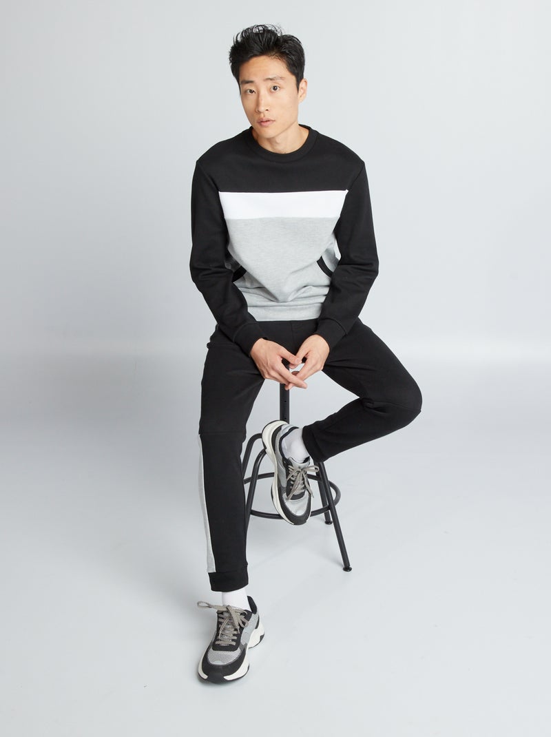 Sweatshirt em piqué de algodão CINZA - Kiabi