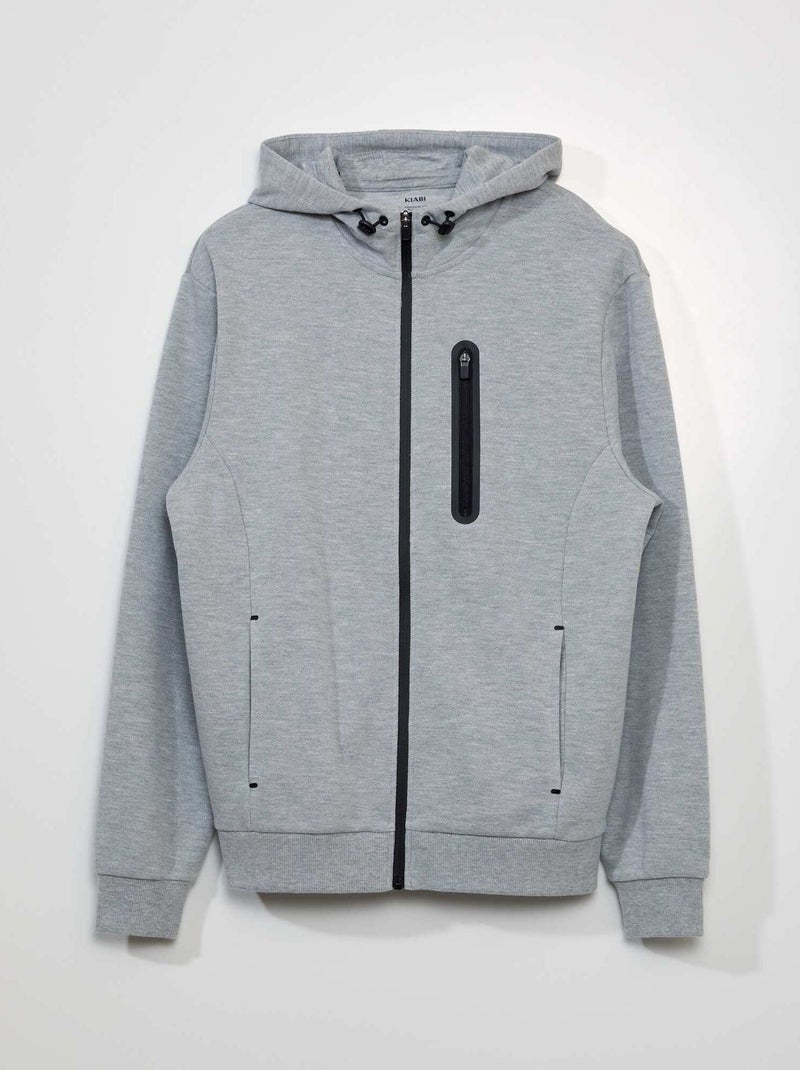 Sweatshirt em piqué de algodão CINZA - Kiabi