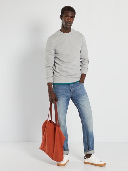 Sweatshirt em piqué de algodão - Kiabi