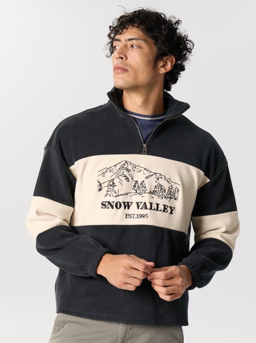Sweatshirt em polar com faixas contrastantes - Kiabi Sweatshirt em polar com faixas contrastantes - Kiabi
