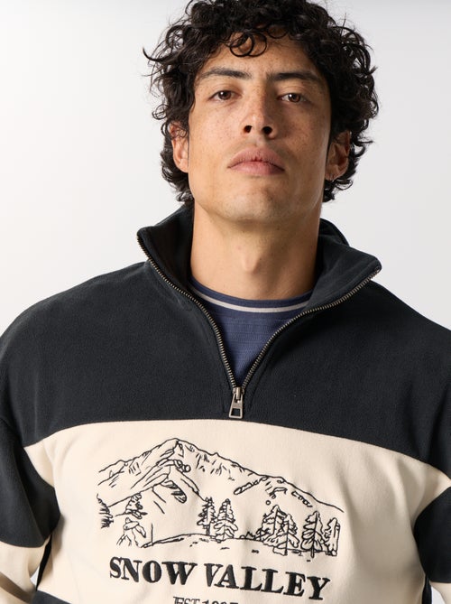 Sweatshirt em polar com faixas contrastantes - Kiabi Sweatshirt em polar com faixas contrastantes - Kiabi