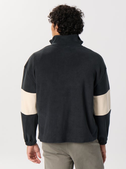 Sweatshirt em polar com faixas contrastantes - Kiabi Sweatshirt em polar com faixas contrastantes - Kiabi