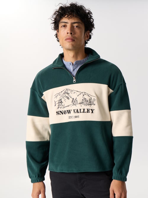 Sweatshirt em polar com faixas contrastantes - Kiabi Sweatshirt em polar com faixas contrastantes - Kiabi