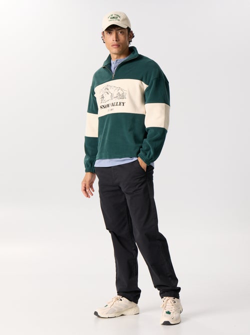 Sweatshirt em polar com faixas contrastantes - Kiabi Sweatshirt em polar com faixas contrastantes - Kiabi