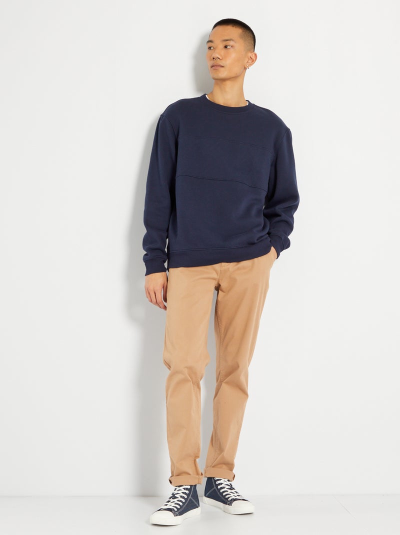 Sweatshirt em pormenor quilting AZUL - Kiabi