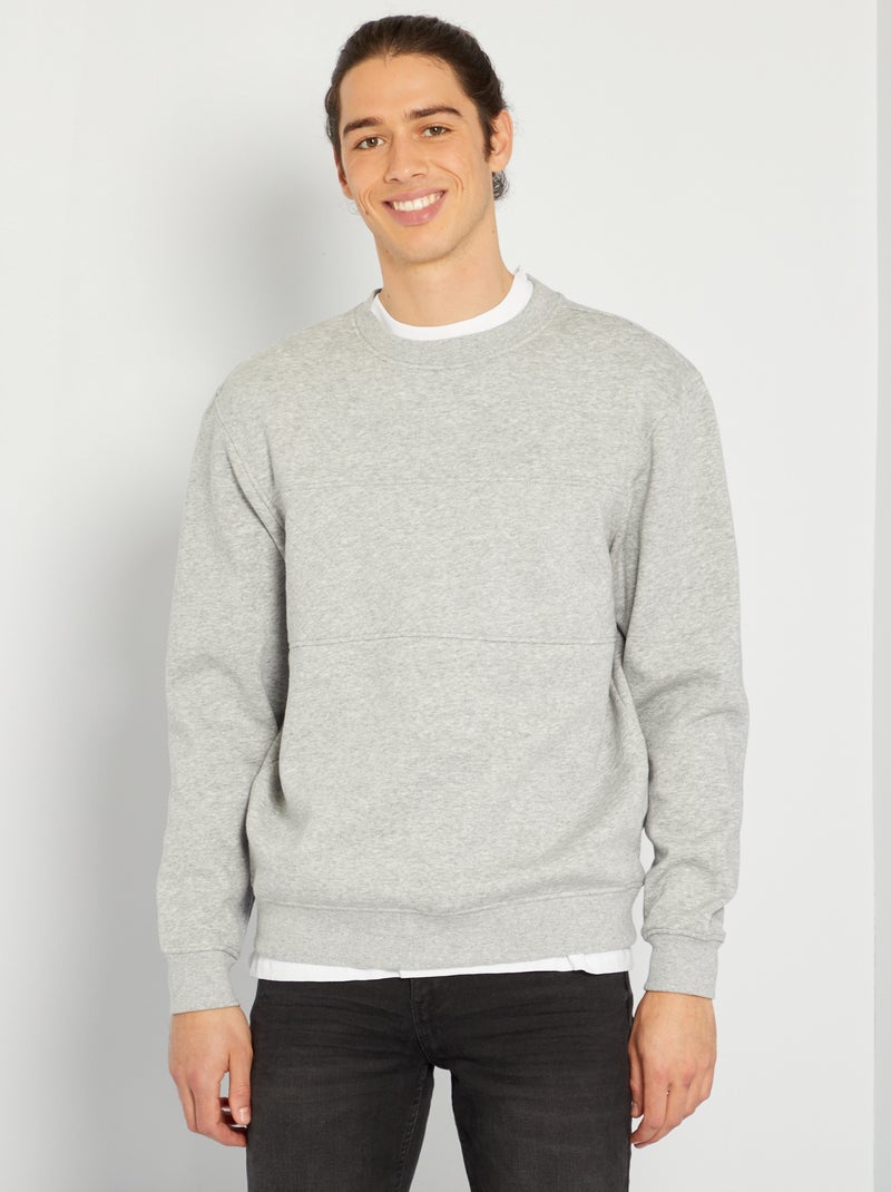 Sweatshirt em pormenor quilting Cinza - Kiabi