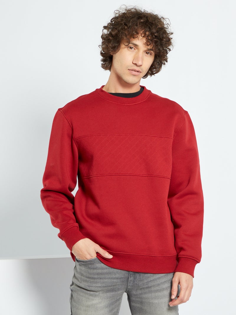 Sweatshirt em pormenor quilting ROXO - Kiabi