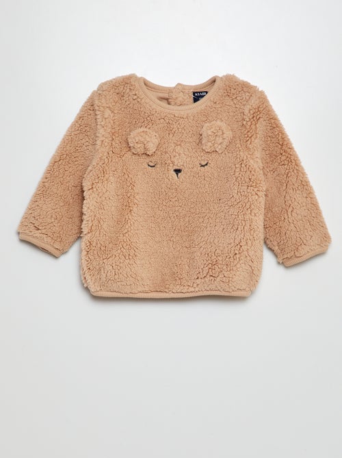 Sweatshirt em sherpa com desenho - Kiabi