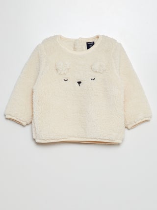 Sweatshirt em sherpa com desenho