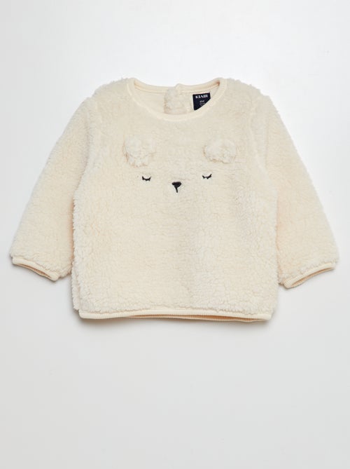 Sweatshirt em sherpa com desenho - Kiabi