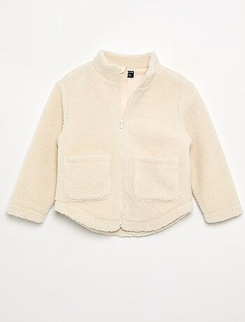 Sweatshirt em tecido felpudo com gola subida
