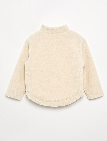 Sweatshirt em tecido felpudo com gola subida