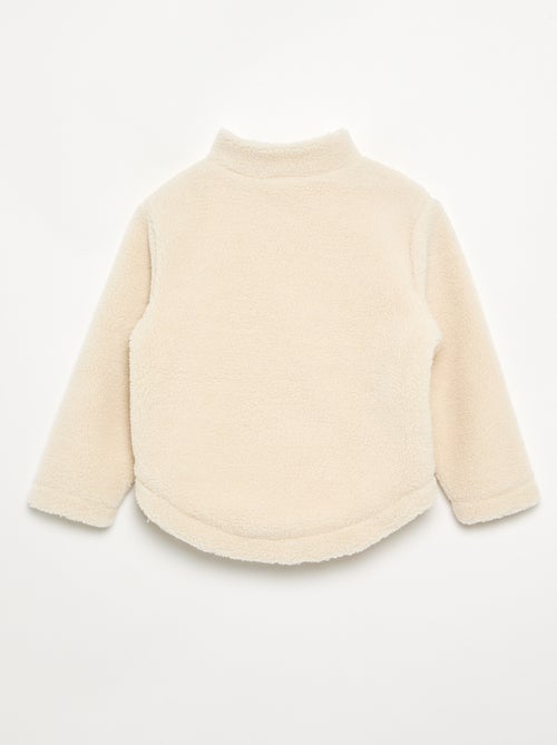 Sweatshirt em tecido felpudo com gola subida - Kiabi