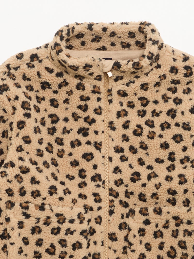 Sweatshirt em tecido felpudo com gola subida Castanho - Kiabi