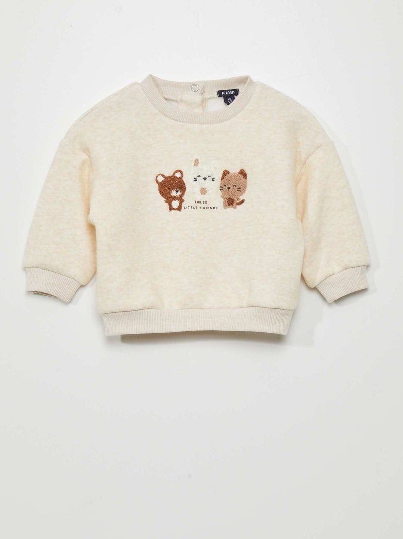 Sweatshirt estampada BEGE - Kiabi