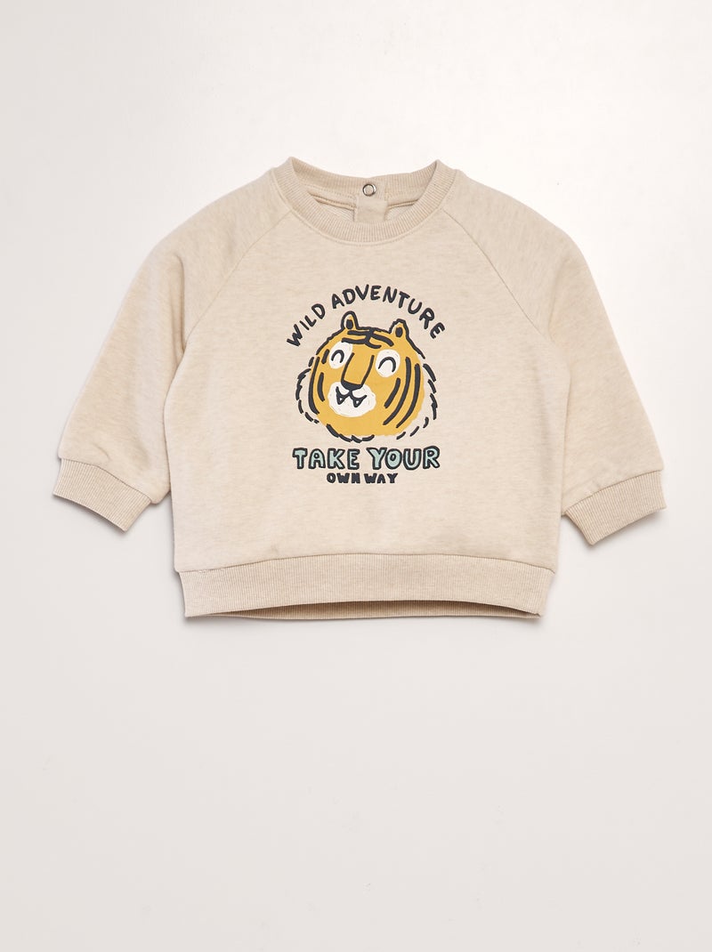 Sweatshirt estampada BEGE - Kiabi