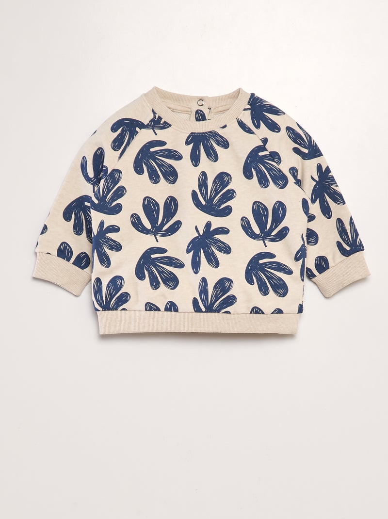 Sweatshirt estampada BEGE - Kiabi