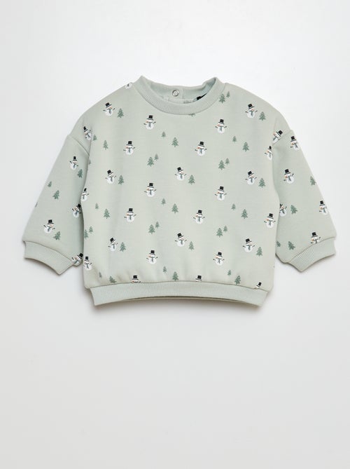 Sweatshirt estampada 'boneco de neve' - Kiabi