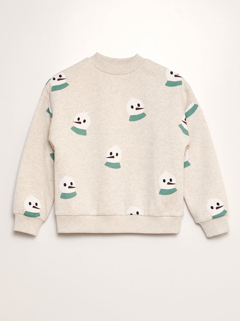 Sweatshirt estampada 'boneco de neve' CINZA - Kiabi