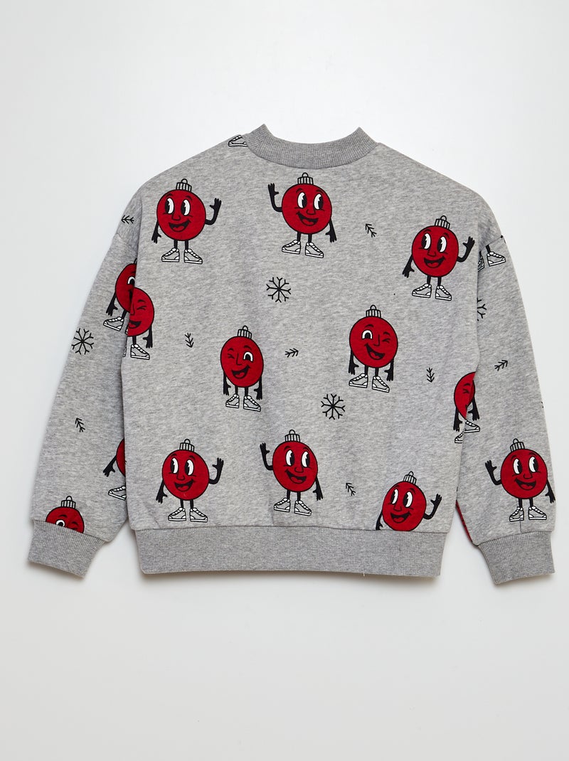 Sweatshirt estampada 'boneco de neve' CINZA - Kiabi