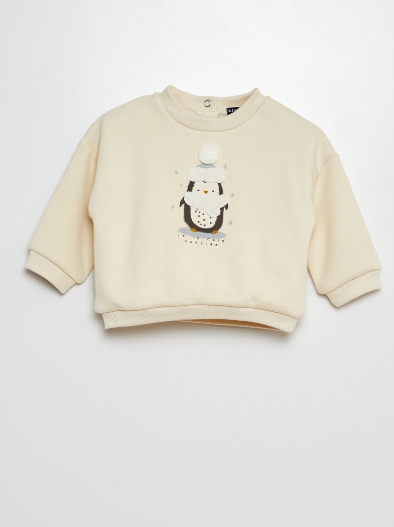 Sweatshirt estampada 'campo de gelo' BRANCO - Kiabi