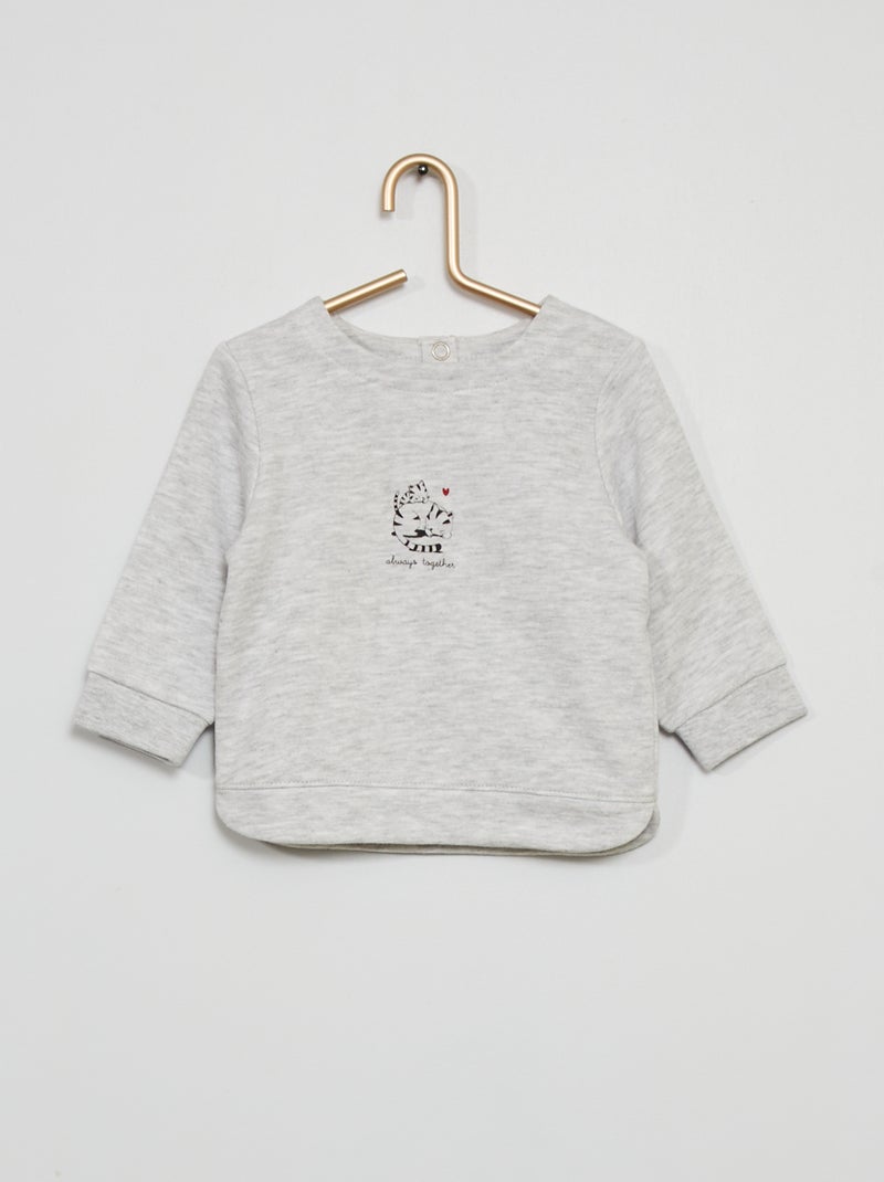 Sweatshirt estampada CINZA - Kiabi