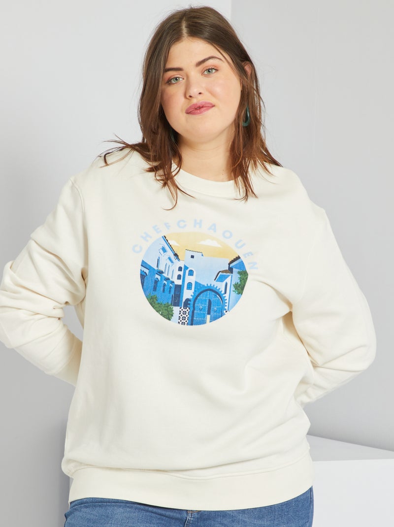 Sweatshirt estampada 'city' BRANCO - Kiabi
