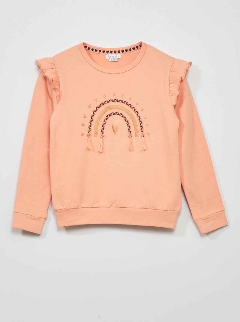 Sweatshirt estampada com aplicações de fantasia ROSA - Kiabi