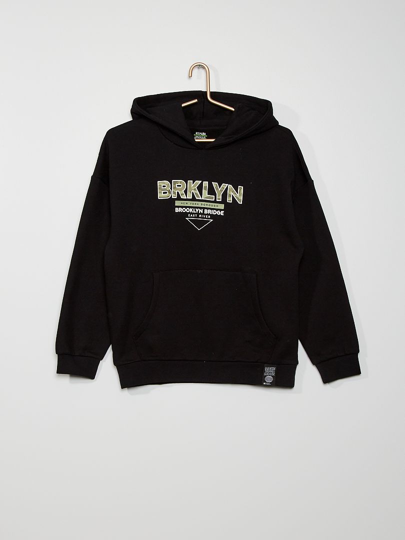 Sweatshirt estampada com capuz 'Brooklyn' PRETO - Kiabi