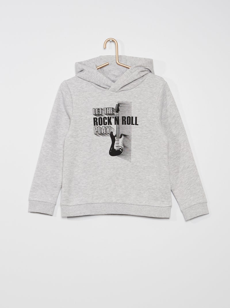 Sweatshirt estampada com capuz CINZA - Kiabi