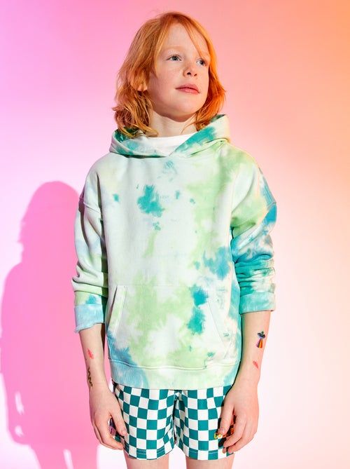 Sweatshirt estampada com capuz em moletão - Kiabi