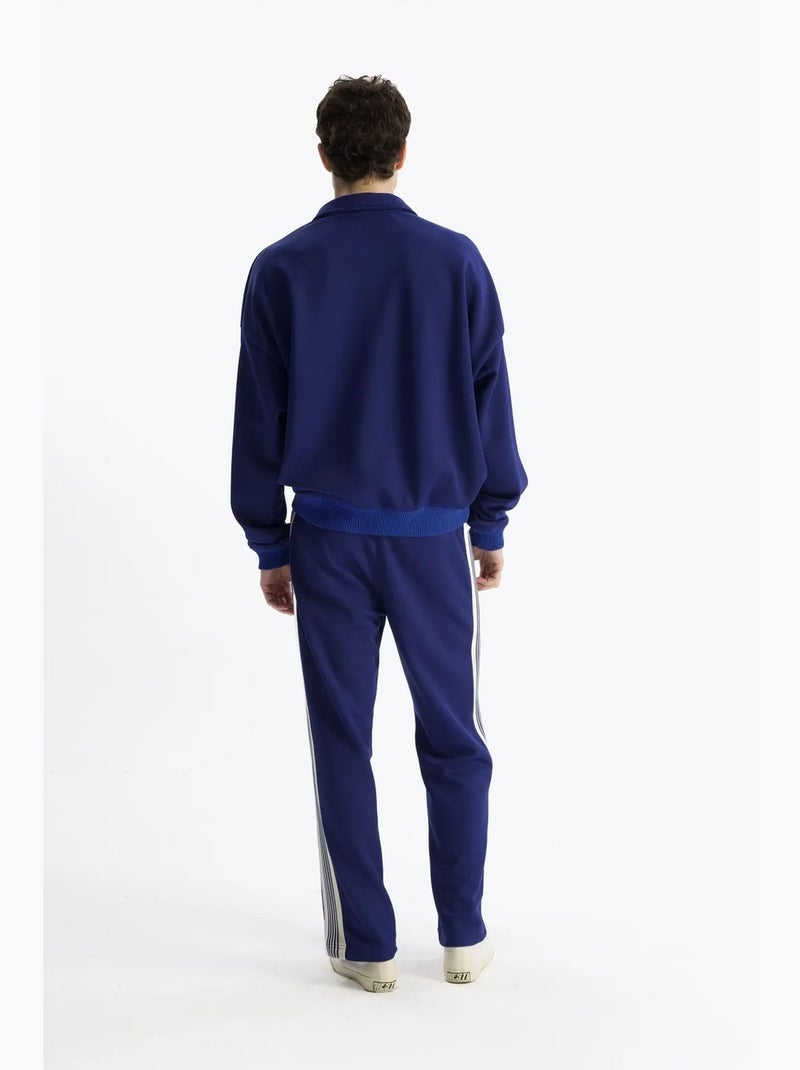 Sweatshirt estampada com decote com cordão giesto Azul-elétrico - Kiabi